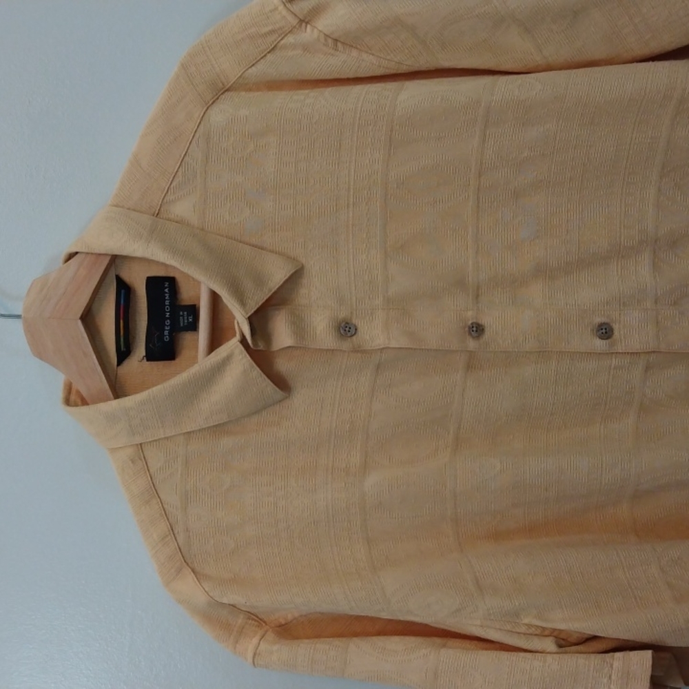 Greg Norman XL Gold Rayon Blend Camp/Golf/Resort Shirt